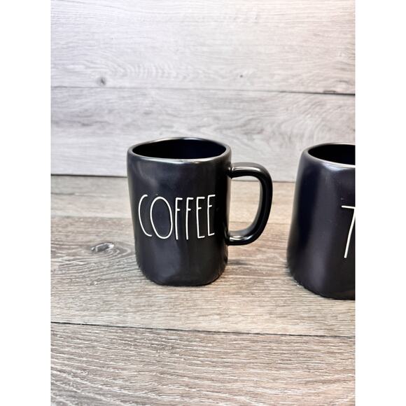 Rae Dunn Set of 2 Coffee and Tea Black Mug Set - Picture 3 of 9